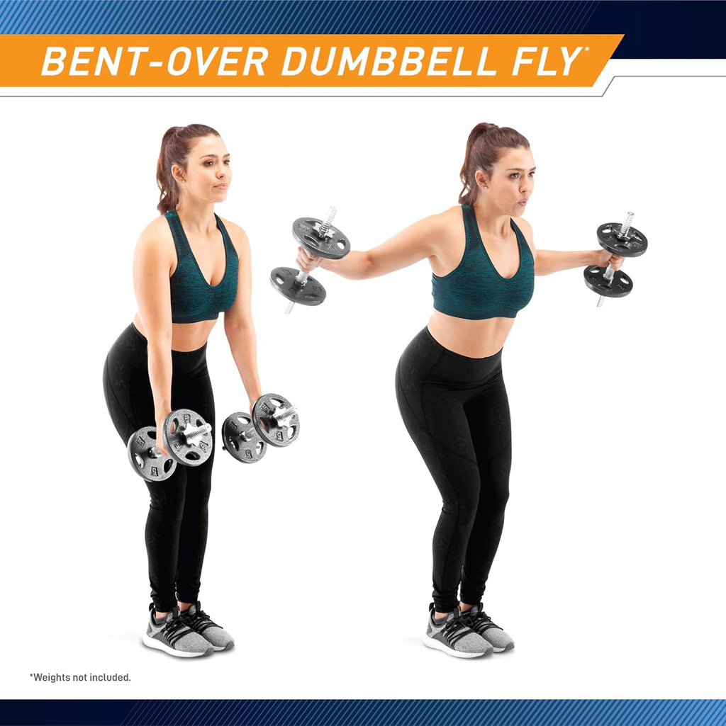 Adjustable Chrome Dumbbell Handles for Standard Weight Plates L7490