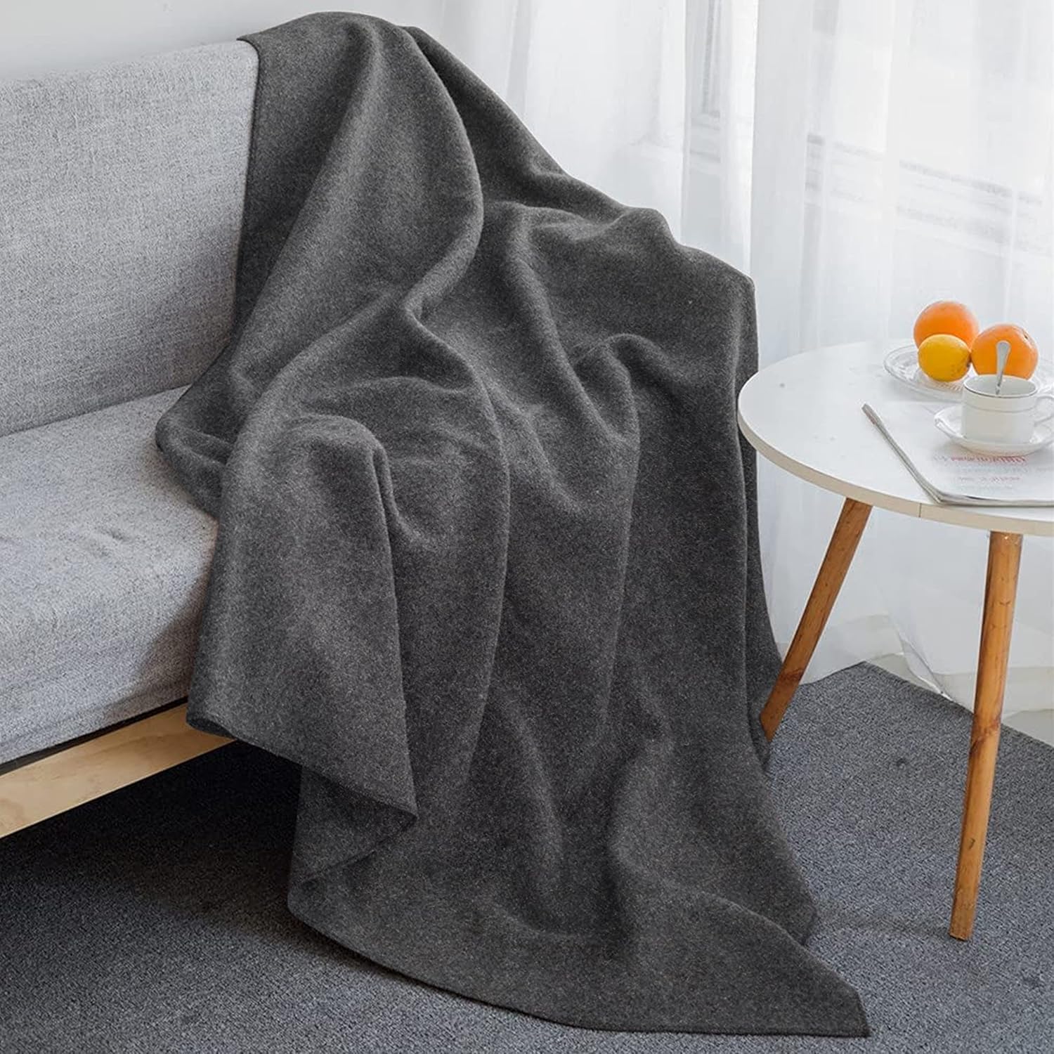 Grey 62x80 Military Wool Blanket for Camping U993290