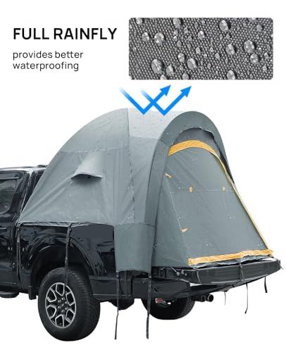 Pickup Truck Tent, Waterproof Double Layer for 2 Person, Portable with Removable Awning P291