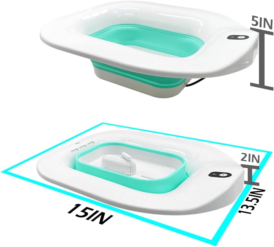 Sitz Bath for Toilet, Battery Powered, Wireless, Collapsible for Postpartum Care S26718