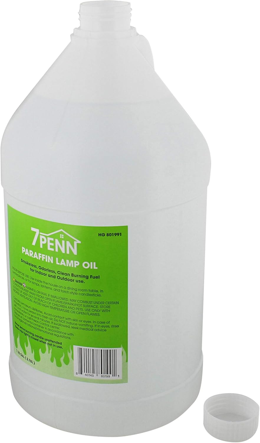 Odorless Smokeless Lamp Oil Fluid - 1 Gal Clear Paraffin Oil Lantern Fuel Y130111