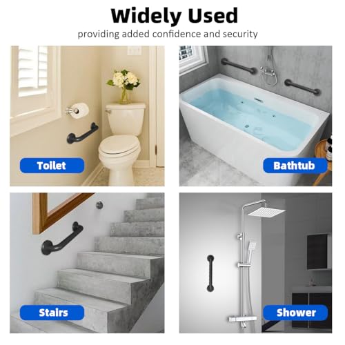Wall Handrail for Stairs Safety Grab Bar Matte Black 12 Inch I869