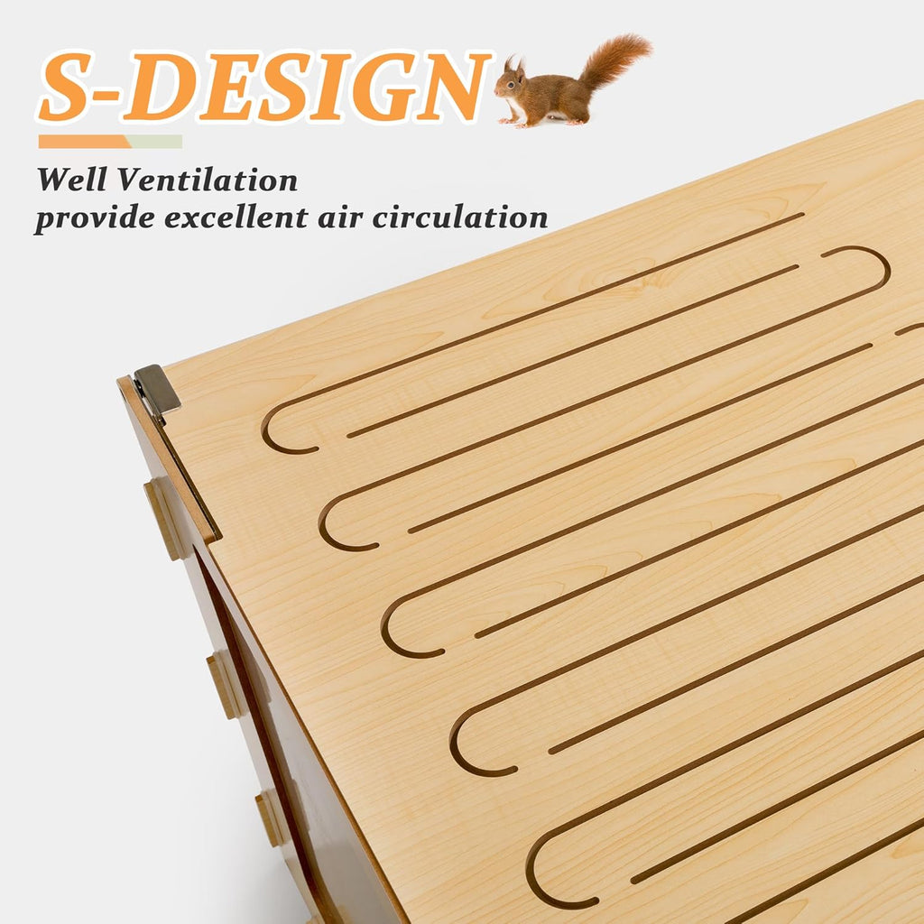 Wooden Hamster Cage, 40" Large Habitat with Openable Top & Acrylic Sheets F29998
