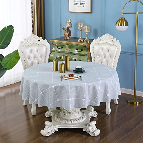 Rustic Checkered Cotton Linen Tablecloth 70 Inches J27664