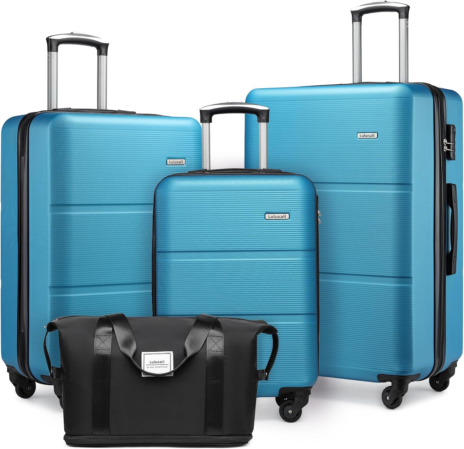 Luggage Sets 3 Piece, Expandable(Only 28inch) ABS Durable Suitcase with Travel Bag, Clearance Carry On Luggage Suitcase Set with 360° Spinner Wheels for Women Men, Blue