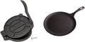 Victoria Cast Iron Tortilla Press, Tortilla and Roti Maker, Made in Colombia, 8 Inches | Victoria Cast Iron Round Pan Comal Pizza Pan, 10.5"