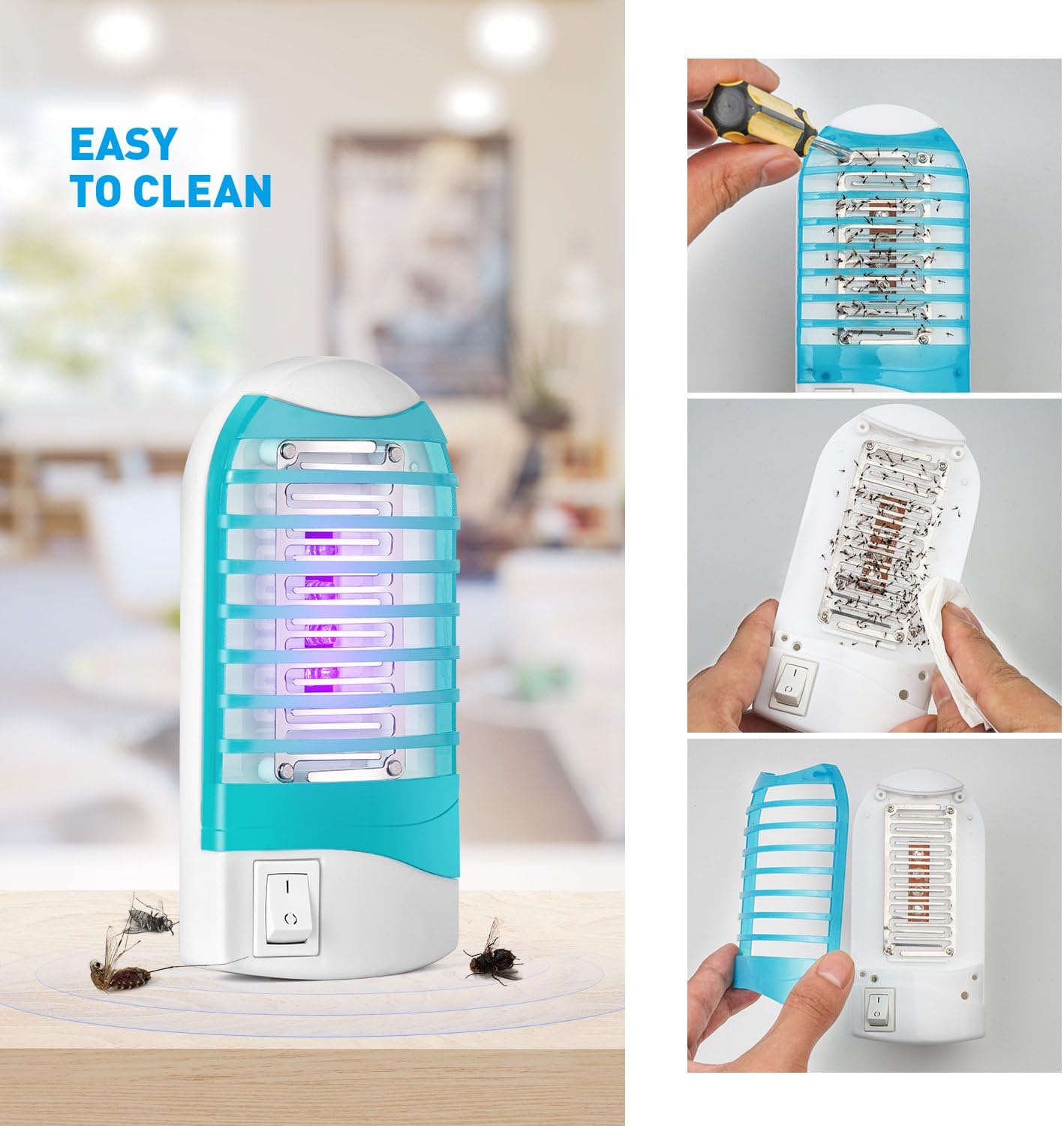 Indoor Bug Zapper for Home, Electric Mosquito Killer Lamp, Plug-in Flying Pest Trap, 2 Pack U3063
