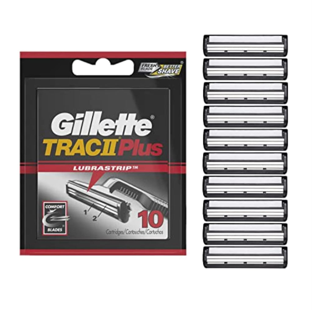 Gillette TRAC II Plus Mens Razor Blade Refills, 10 Count (Pack of 1), Delivers a Clean, Close Shave