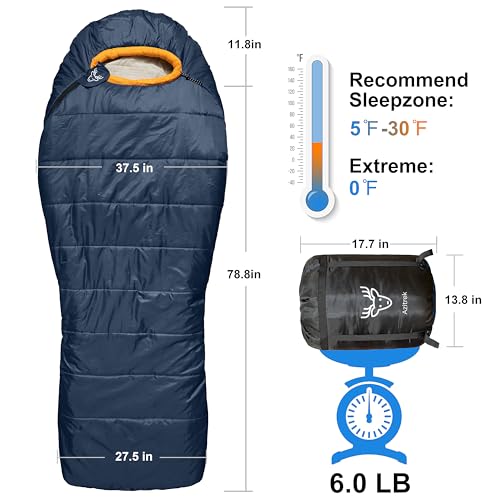 Mummy Sleeping Bag for Adults Camping, XXL Cold Weather Winter Y9467