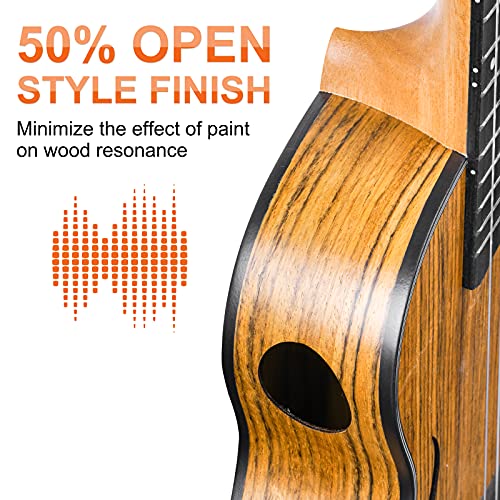Concert Ukulele 23 Inches Walnut Wood Acoustic Beginner Set with Gig Bag T354290