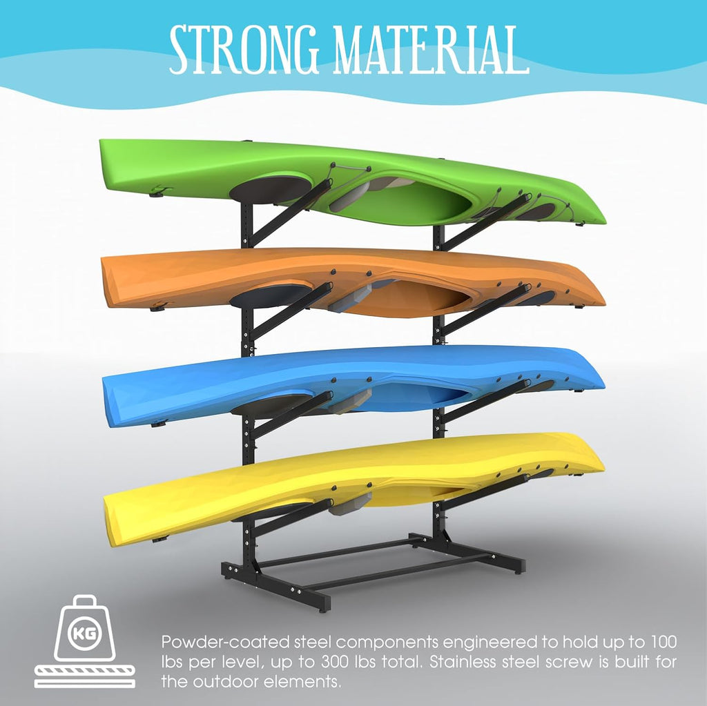 Adjustable Kayak Storage Rack, Freestanding Sup Stand, Heavy Duty Canoe Holder G339