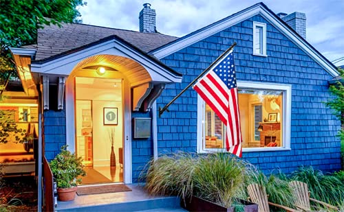 Outdoor Flag Pole 5ft with Holder Bracket, Residential Kit for House Porch Garage Y501988