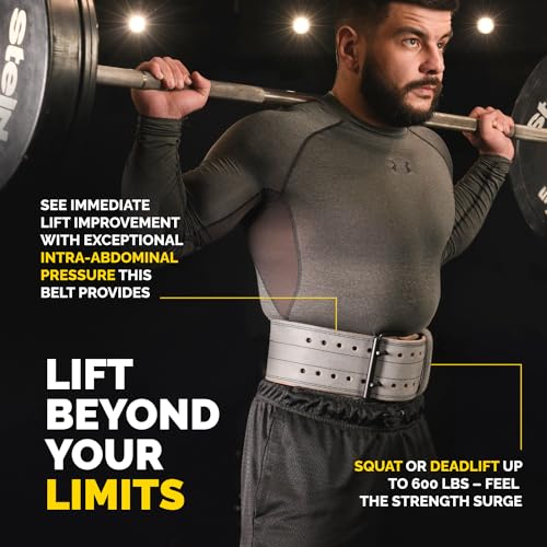 5mm Leather Weight Lifting Belt for Squat, Deadlift, and Powerlifting Z963538