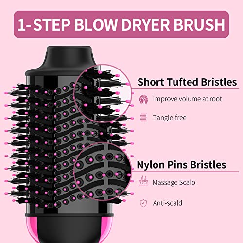 Hair Dryer Brush with Anti-Frizz Ceramic Titanium Barrel E3729