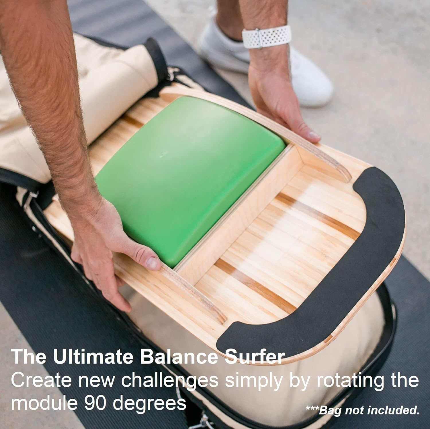 Bamboo Balance Board for Office, Standing Desks, Yoga, Exercise with 3 EVA Foam Modules H834563