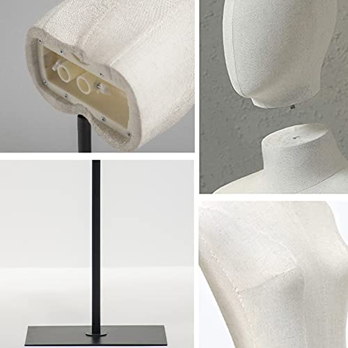 Mannequin Dress Form Torso with Detachable Head, Wooden Hands, Adjustable Stand J737940