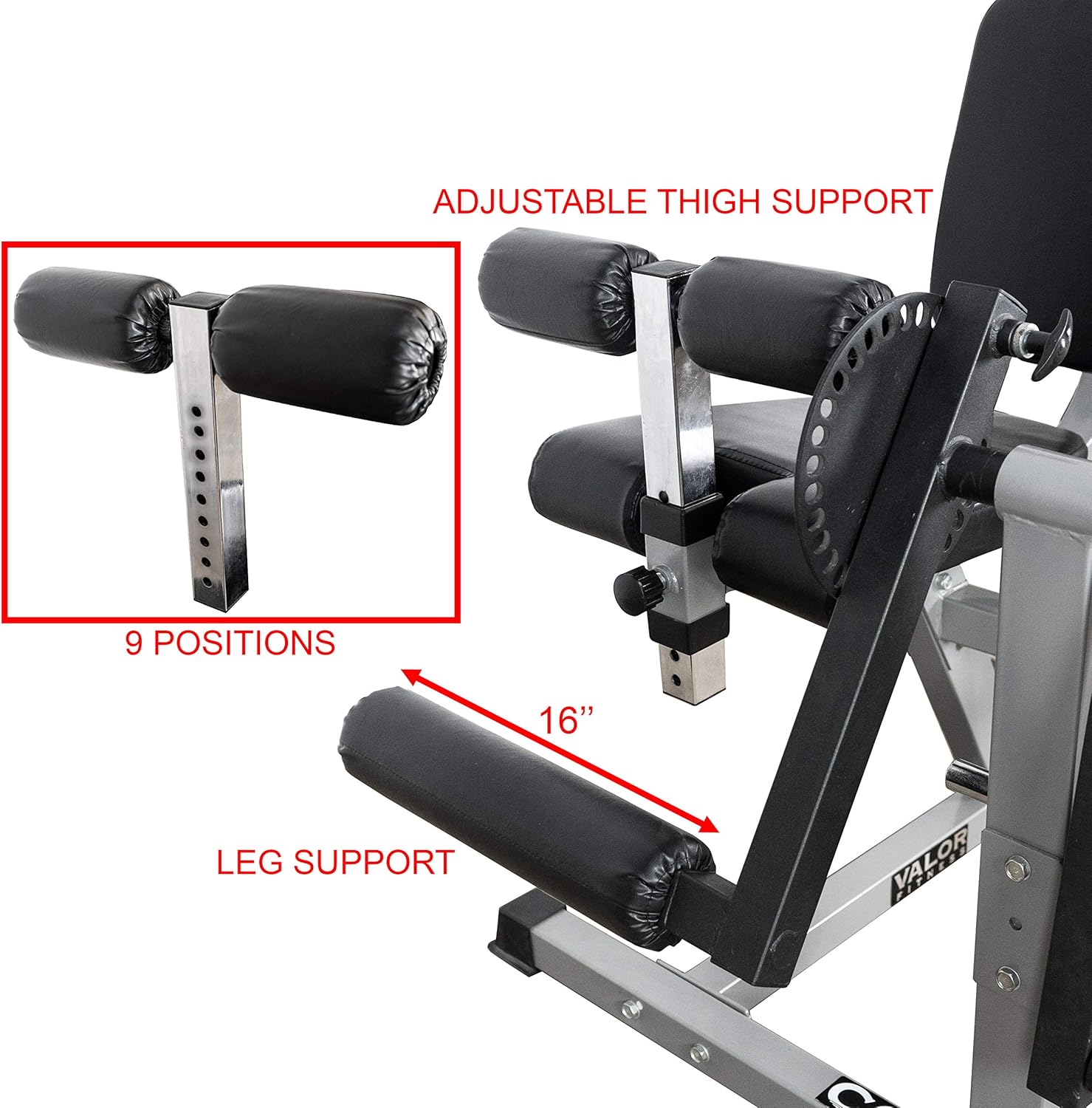 Adjustable Leg Curl Extension Machine, Plate Loaded, 8 Positions Y9301