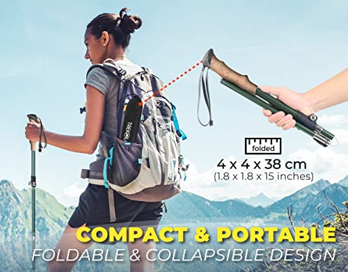 Collapsible Trekking Pole - Lightweight Walking Stick for Hiking K23041