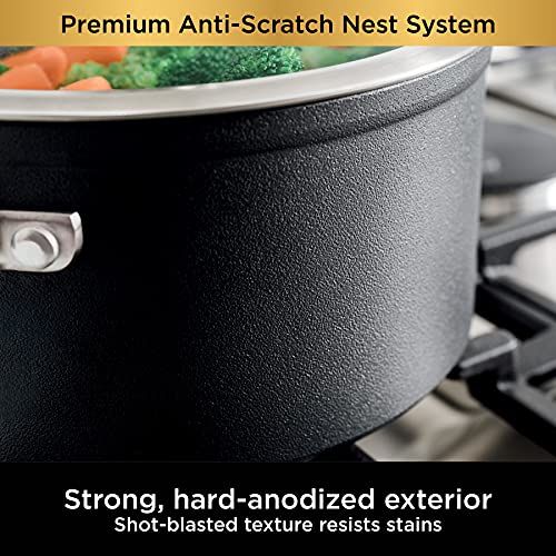 10 Piece Pots & Frying Pans Set with Glass Lids, Nonstick, Oven Safe to 500°F E2836