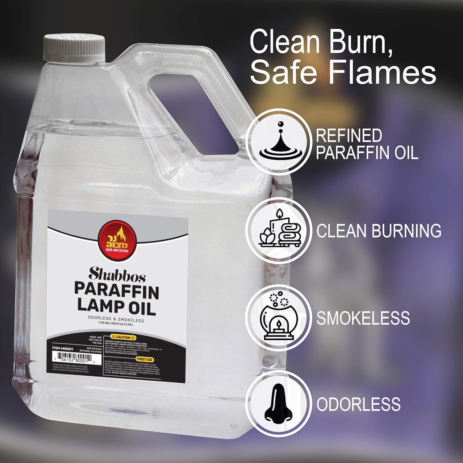 1 Gallon Paraffin Lamp Oil - Smokeless, Odorless, Clean Burning Z5135