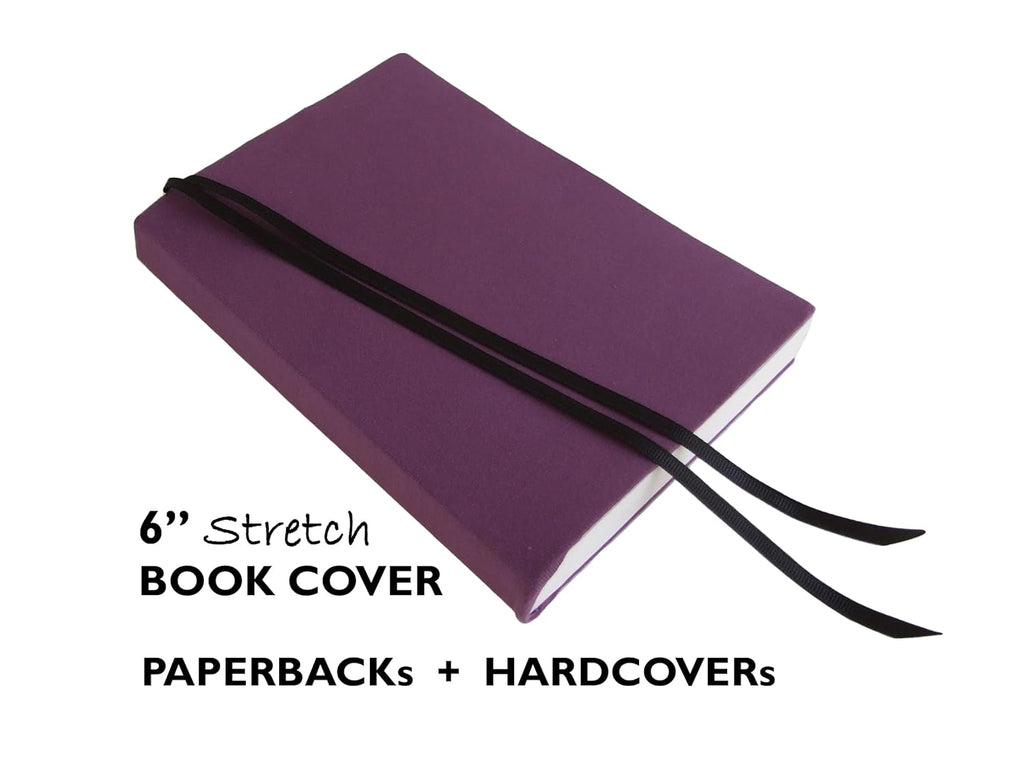 Purple Fabric Stretch Book Cover for Paperback Novels J849