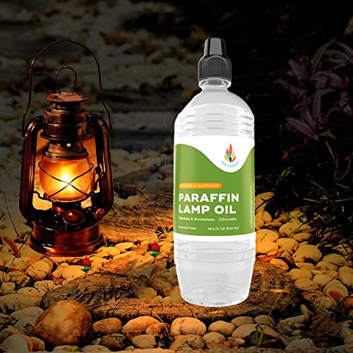 Citronella Liquid Paraffin Lamp Oil - Smokeless, Ultra Clean Burning Fuel, 1 Liter Bottle K718