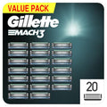 Gillette Mach3 Men's Razor Blades, Pack of 20 Refill Blades