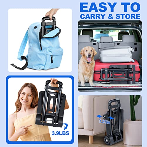 Folding Hand Truck, 360lbs Heavy Duty Utility Cart, Portable Fold Up Dolly G21478