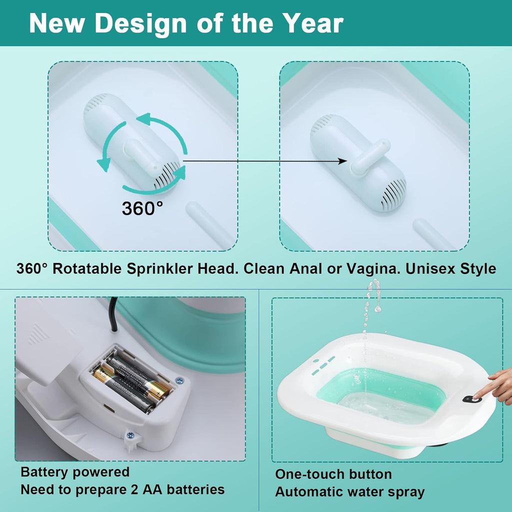 Foldable Electric Sitz Bath for Toilet Seat, Postpartum & Hemorrhoid Relief C21503