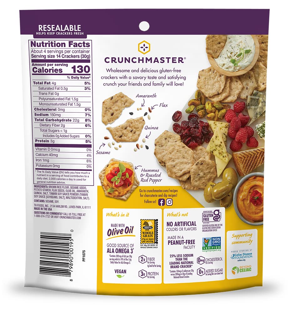 Multi-Seed Gluten-Free Crackers, 4 Ounce (Pack of 12) S57899