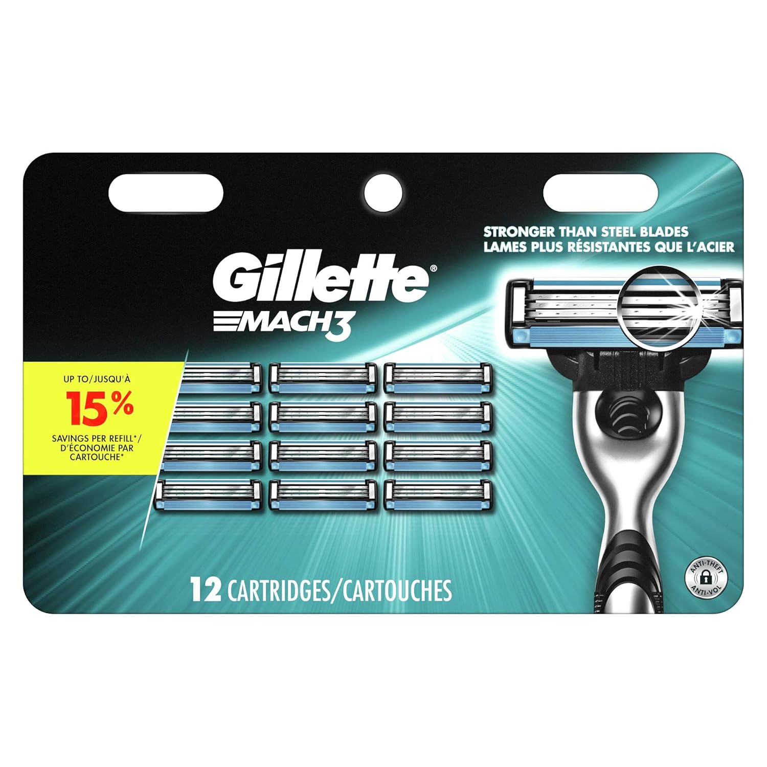 Gillette Mach 3 Razor Refils 12 pack