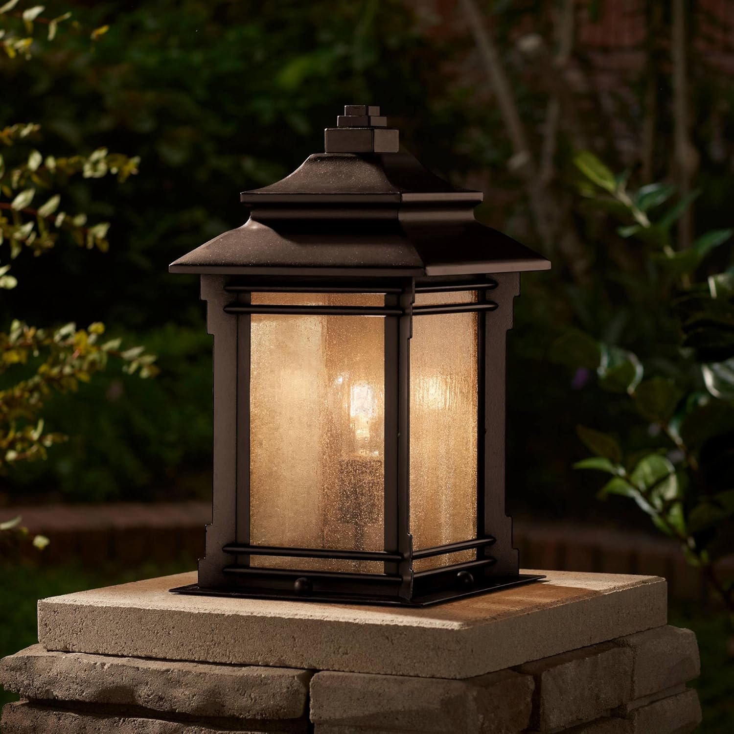 Rustic Farmhouse Outdoor Pier Mount Light Fixtures Set of 2 W77042