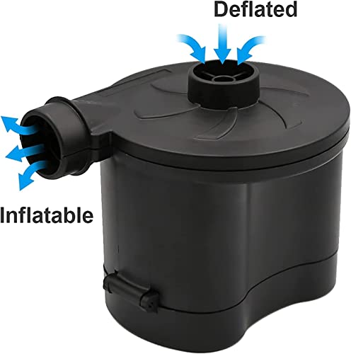 Battery Powered Electric Air Pump, Portable Inflator Deflator for Camping, Air Mattress, Pool Floats, 3 Nozzles E457818