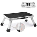 VEVOR Step Stool 1-Step 330lbs Capacity, Folding Steel Step Ladder 3 Adjustable Height, Portable Toddler Step Stools for Adults, Non-Slip Sturdy Step Ladders for Office, RVs, Pets, Bathrooms,Bedrooms