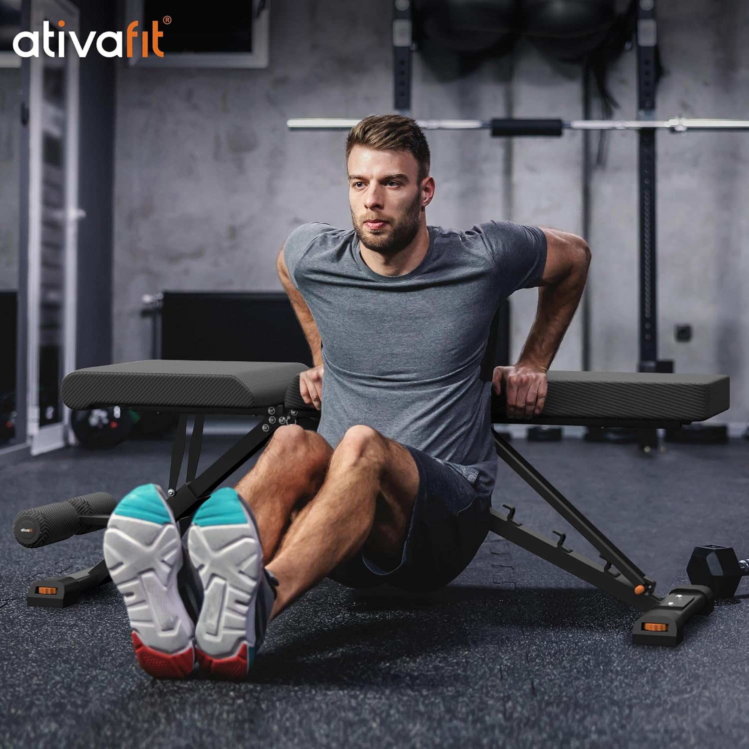 Folding Weight Bench for Full Body Workout, Incline & Decline Home Gym Y1881