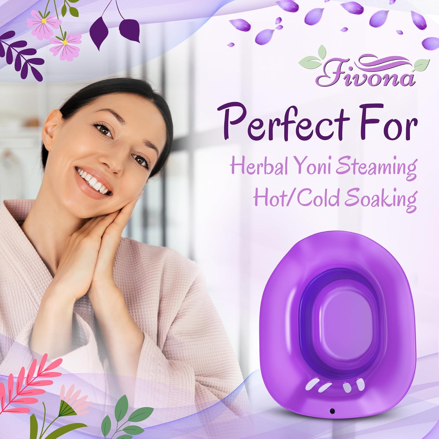 Yoni Steam Seat for Toilet, Sitz Bath Basin for Postpartum Care, Foldable A66906