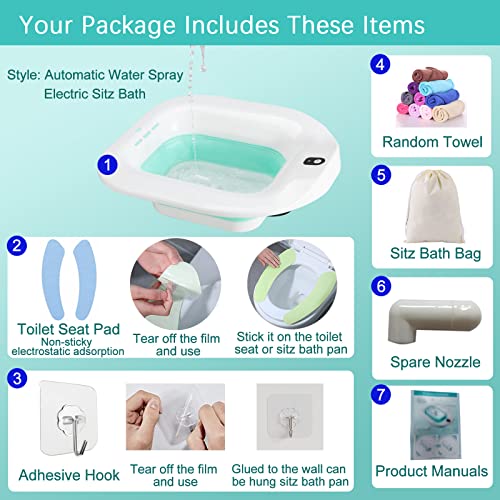Electric Sitz Bath for Toilet Seat, Portable Water Spray Style, Blue N14890