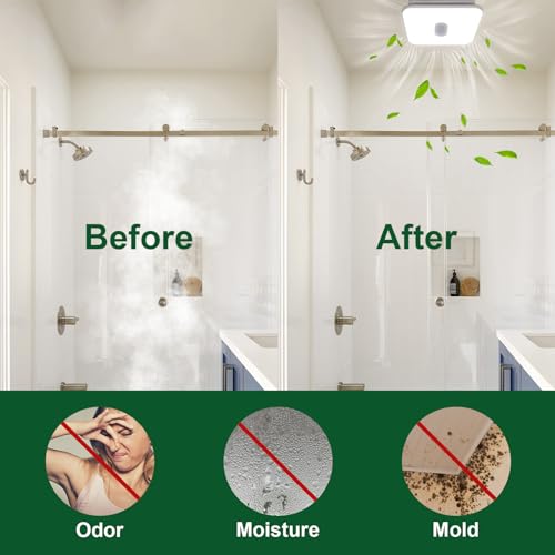 Bathroom Exhaust Fan with Light, 90 CFM, Dimmable LED, Black W249375