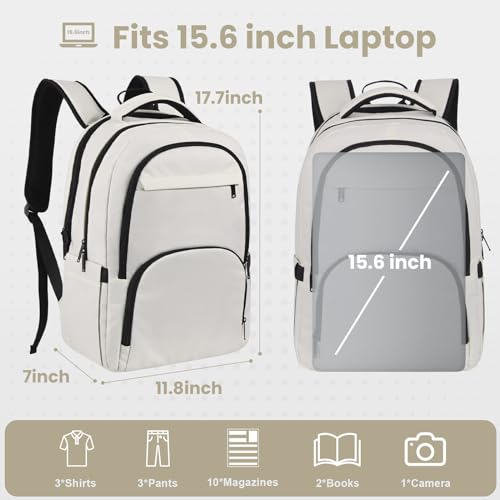 Travel Laptop Backpack with USB Charger Hole, Water Resistant, Carry-on Size M7033
