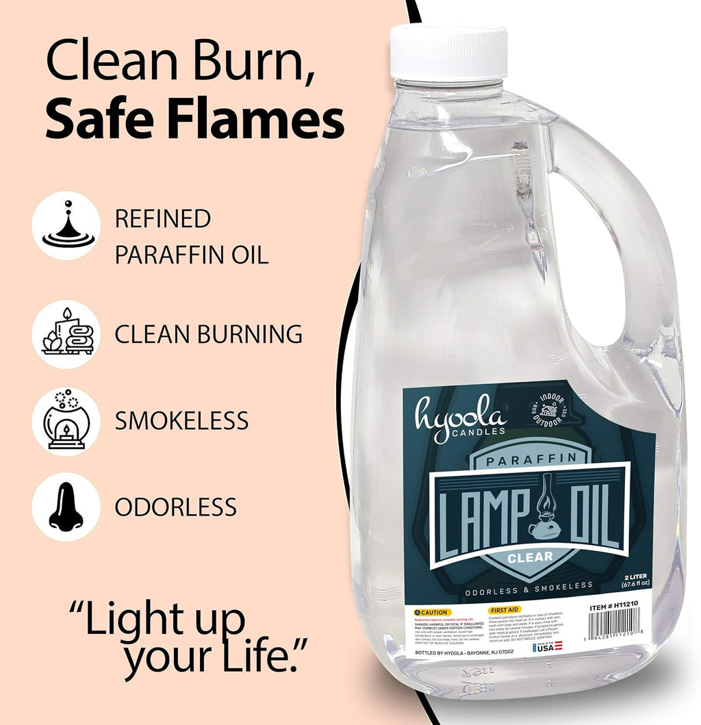 Liquid Paraffin Lamp Oil - Clear, Smokeless, Odorless - 2 Liter N4370