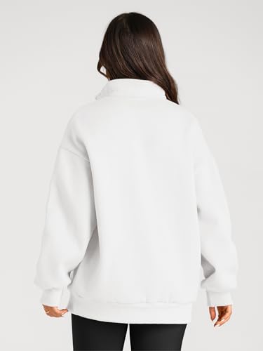 Womens Oversized Half Zip Hoodie Pullover D2860