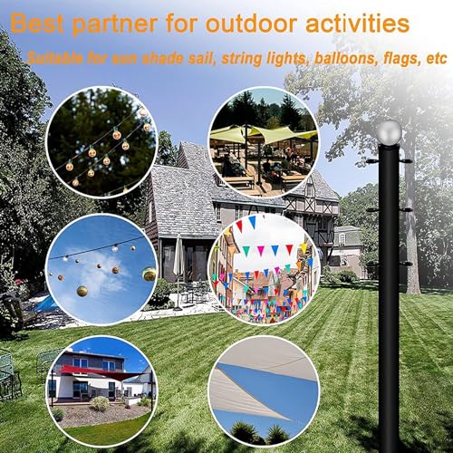 Outdoor Sun Shade Sail Pole Kit 10FT Heavy Duty Steel for Patio Deck U87959