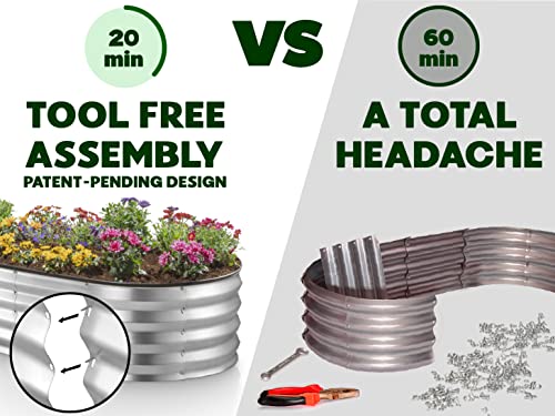 Galvanized Raised Garden Beds Outdoor 8x4x1 ft 2-Pack Planter for Vegetables Flowers H771