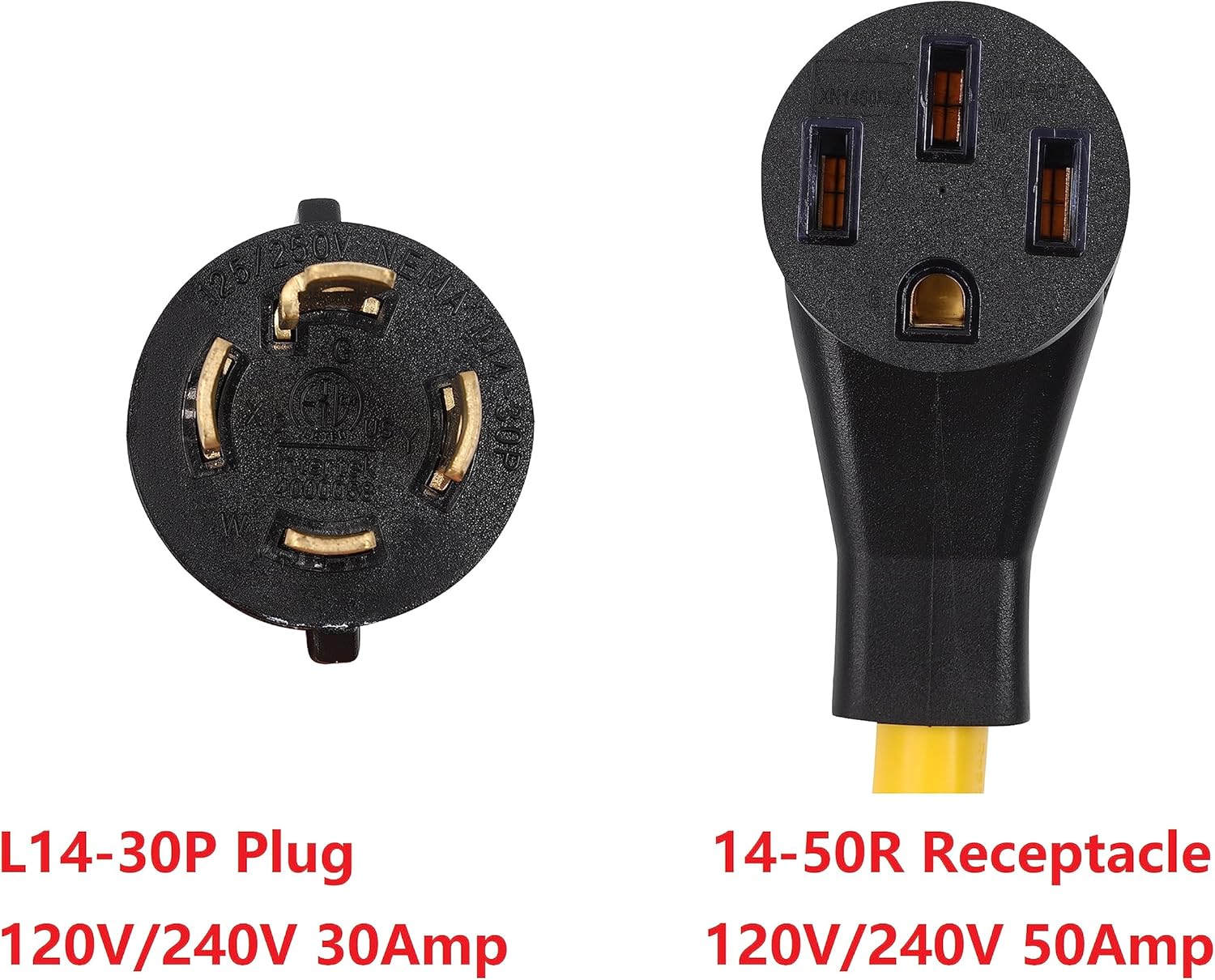 NEMA L14-30P to 14-50R 30 Amp Twist Lock Adapter Cord T617