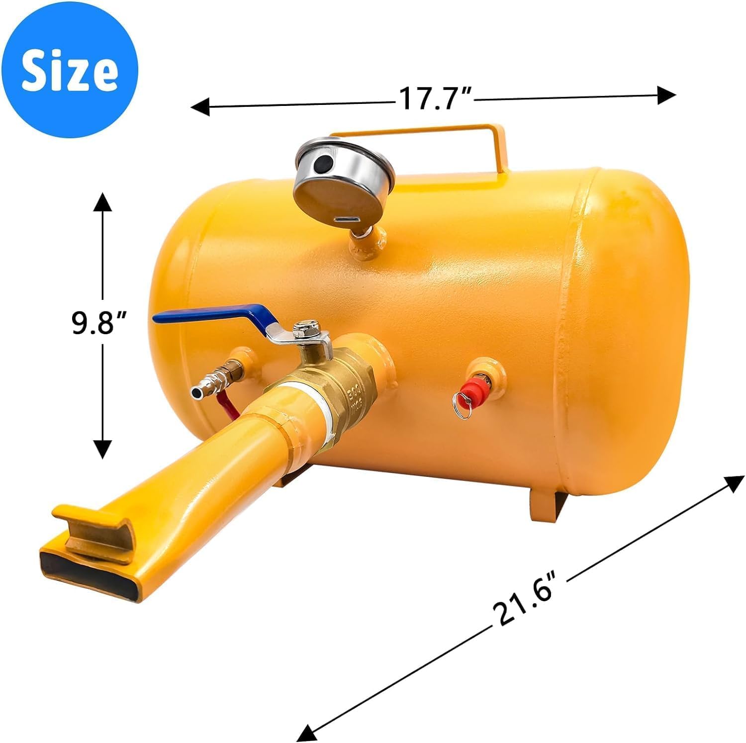 Tire Bead Seater Inflator Tank with Pressure Gauge, 145PSI I645490