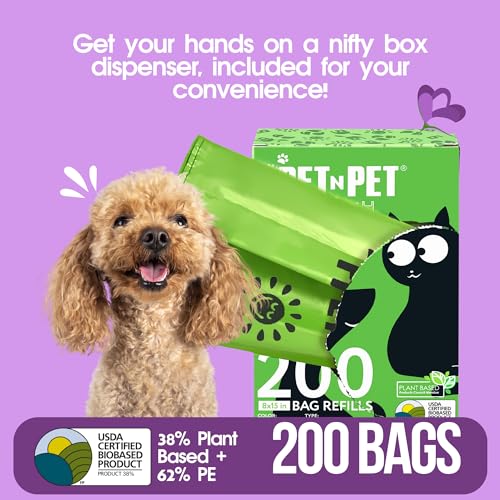 Unscented Dog Poop Bags with Tie Handles, Extra-Thick C246453