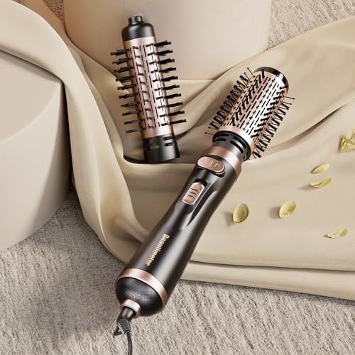 Rotating Hair Dryer Brush with 2-Inch and 1.5-Inch Attachments D9171