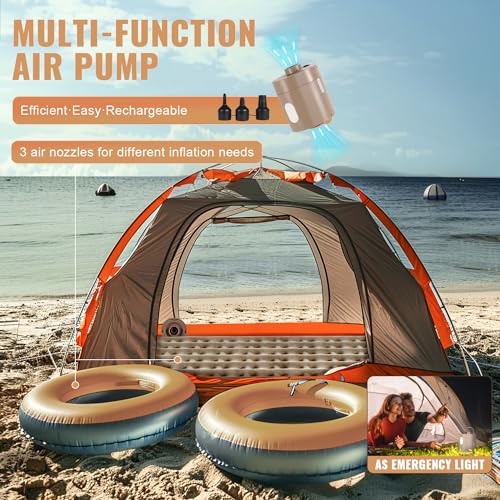 Queen Air Mattress with Built-in Pump, 18" Tall, Inflatable Bed for Home, Guest, Camping Y899