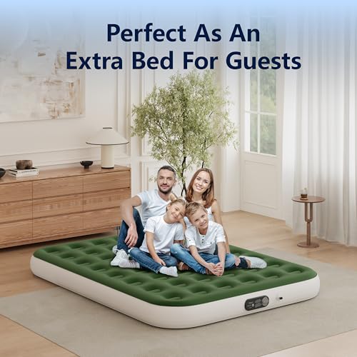 Inflatable Mattress Queen with Built-in Pump, 22" Gray A185464