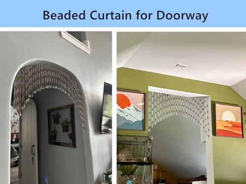 Beaded curtain for doorways and windows, room divider, easy to install A98056